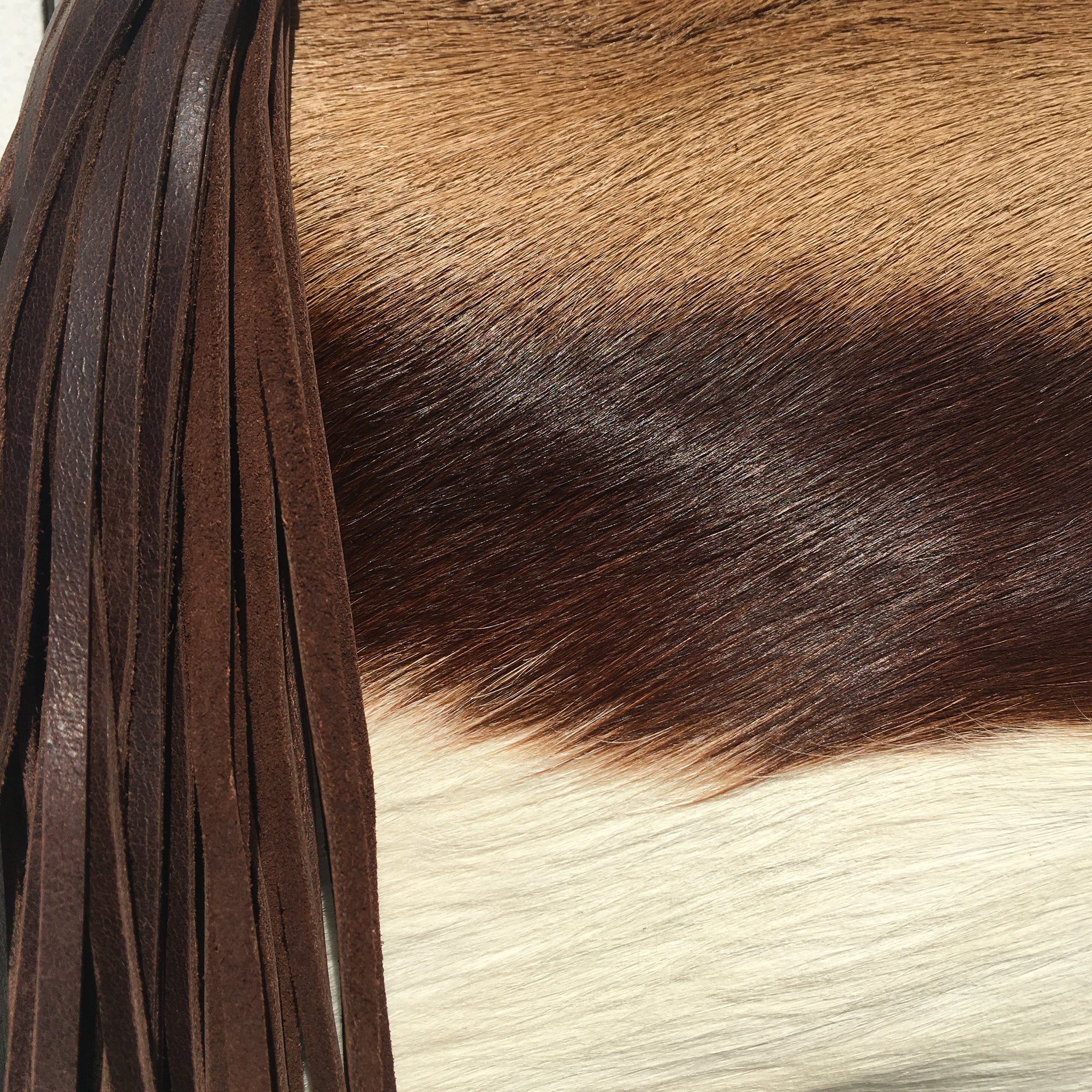 Three-Tone Clutch Springbok Antelope small African bag african handmade quality vegan leather fur