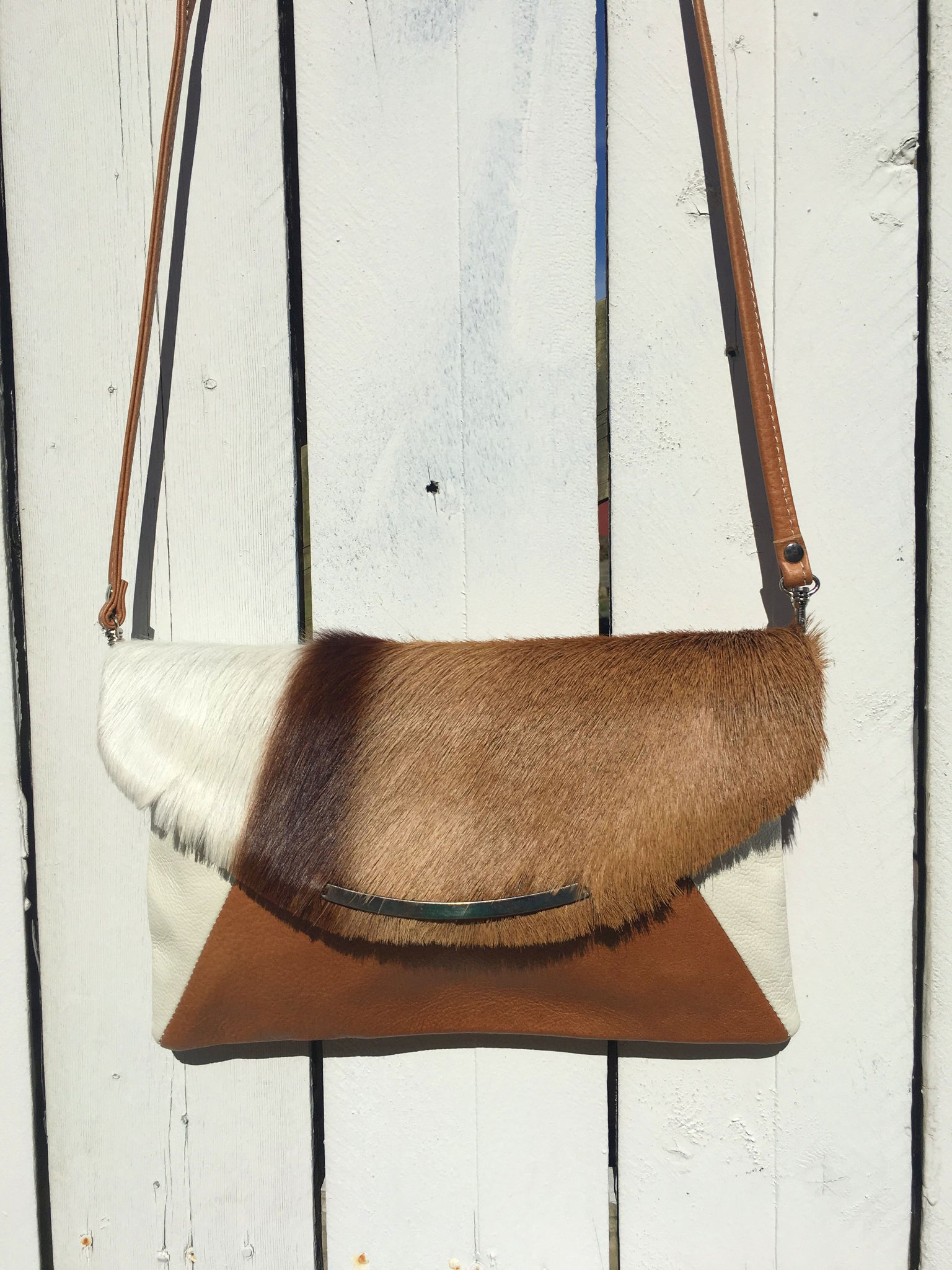 Cape Town Clutch Springbok Antelope African bag handmade south Africa accessory unique vegan fur