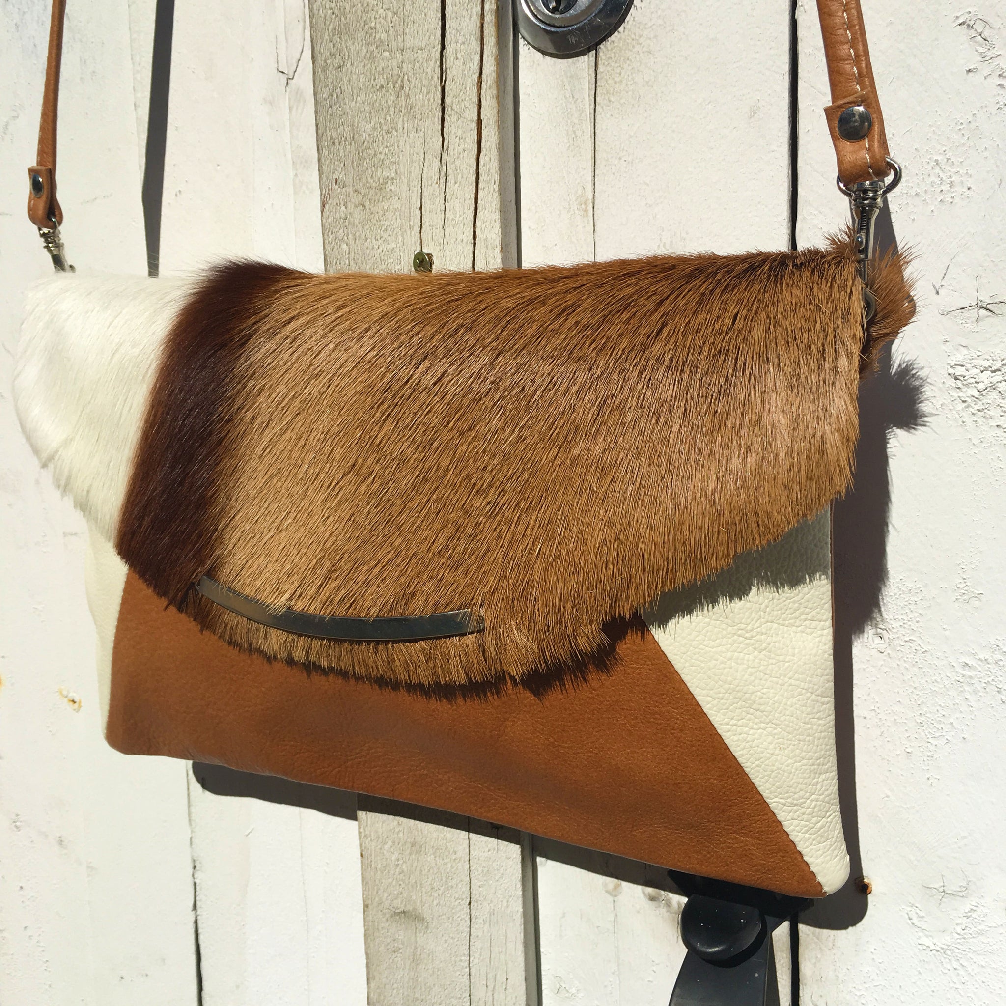 Cape Town Clutch Springbok Antelope African bag handmade south Africa accessory unique vegan fur